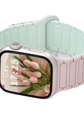 适用iWatch二代三株硅胶磁吸表带