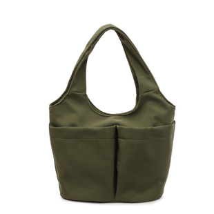 楠小姐原创简约多口袋手提包女2026新款通勤上班百搭帆布托特包女