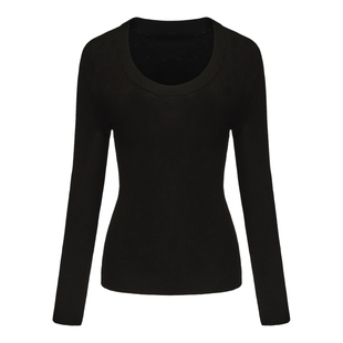 halfmoon X LOOKNOW冬新黑色羊毛套头打底衫内搭女