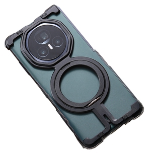 【360度旋转支架】适用荣耀MagicV3手机壳金属异形无边框半包带磁吸支架超薄镂空散热防摔裸感保护壳2025新款