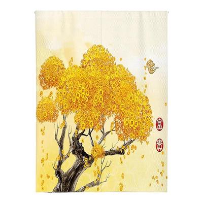 定制中式发财树门帘隔断帘