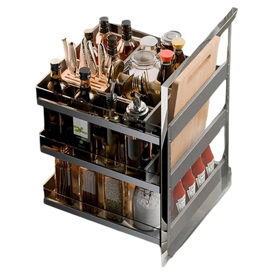 悍高铝合金抽屉式双层调味篮