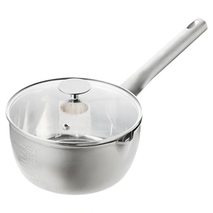 霜山不锈钢雪平锅三层钢无涂层辅食奶锅18cm一人食泡面锅双嘴汤锅