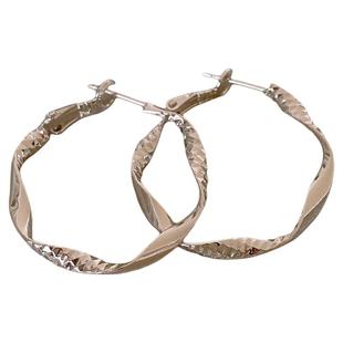 迪丽热巴同款雅银色大圈圈耳环女2025新款高级感轻奢耳饰素圈耳钉