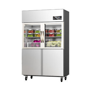 苏姿玻璃门四门冰箱商用冷藏冷冻柜双温冷柜4开门冰柜展示柜