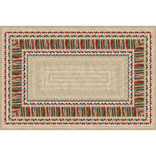 彩虹仿麻绳编织地毯客厅整铺茶几卧室床边原木民族风民宿方形地垫