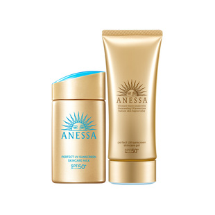 【百补】安热沙ANESSA金灿倍护防晒啫喱90g+小金60ml