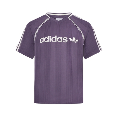 滔搏丨adidas阿迪达斯三叶草女JERSEY蕾丝设计时尚短袖T恤LF2323