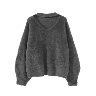 中长款毛衣外套女秋冬宽松慵懒针织衫秋装白色大码上衣早秋喇叭袖