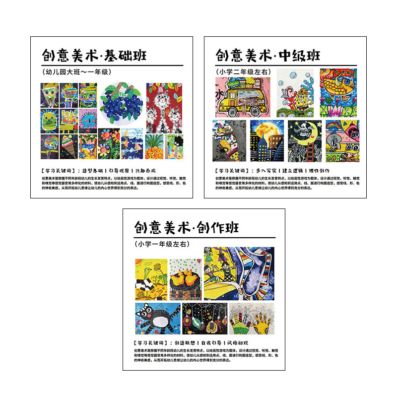 美术课程体系挂画墙面装饰书法培训中心画室艺术走廊过道挂图贴纸