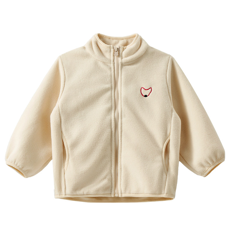 儿童摇粒绒外套2025秋季新款男女童保暖双面抓绒上衣宝宝百搭衣服