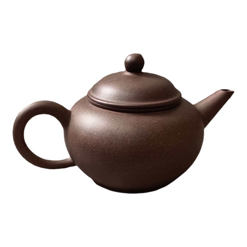宜兴紫砂一厂出口料原矿老紫泥新做水平壶功夫小茶壶茶具135毫升