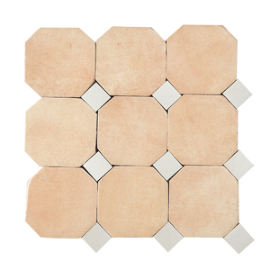 摩洛哥zellige复古八角手工砖陶土色马赛克瓷砖露台民宿阳台地砖