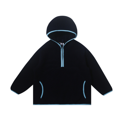 5A抗菌加绒撞色连帽加厚卫衣外套