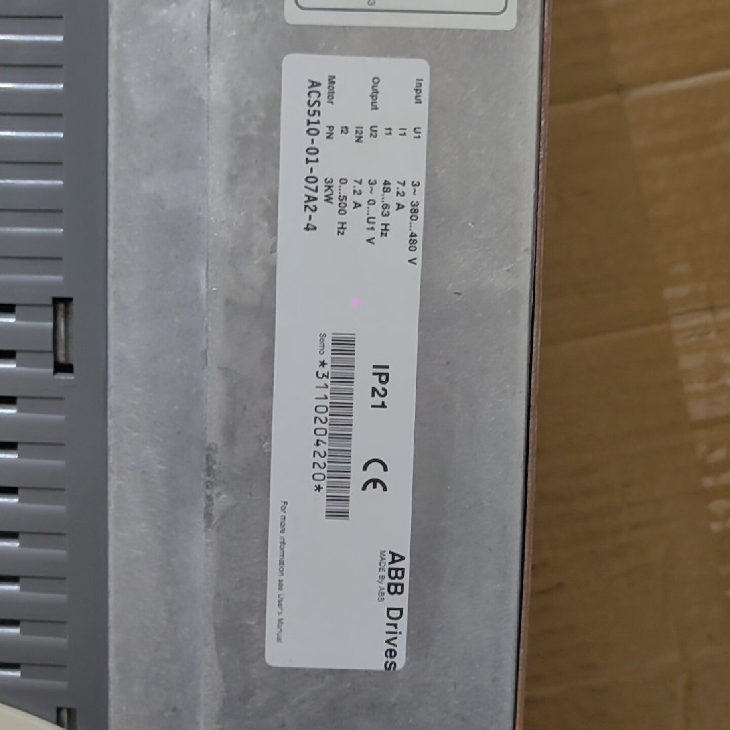 议价拆机ABB510变频器,3Kw,实物拍摄具体看图,功能正常,