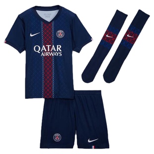 Nike大巴黎圣日耳曼25/26赛季主场幼童短袖短裤长袜足球衣套装
