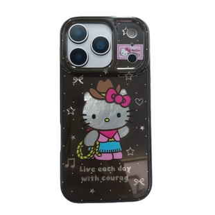 可爱卡通HelloKitty带挂链适用苹果17PRO手机壳日韩风iPhone16ProMax新款15pro女款小众13硅胶14防摔全包软壳