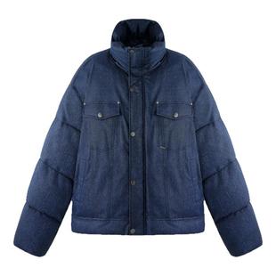 BJHG不计后果仿牛仔棉服外套男装冬季加厚棉袄仿牛仔棉衣PU皮棉衣