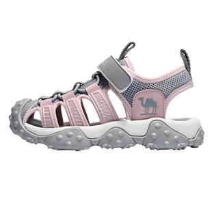 骆驼儿童凉鞋夏季魔术贴镂空男女防撞鞋子防滑包头鞋中大童沙滩鞋