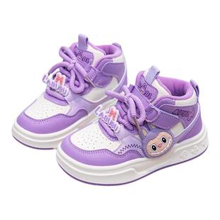 女童鞋运动鞋秋冬款2026新款儿童高帮板鞋女孩加绒保暖二棉鞋学生