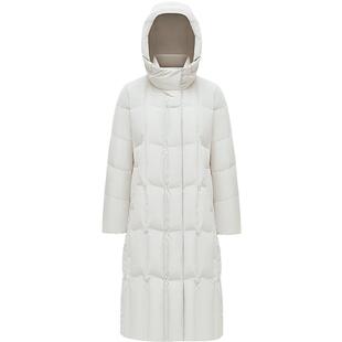 【鹅绒】波司登冬季女潮流厚羽绒服连帽长款美拉德抽绳收腰显瘦