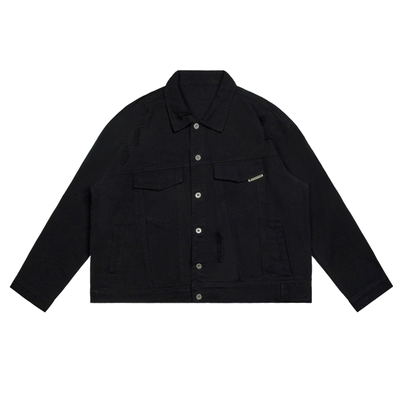 韦恩泽维尔翻领春秋宽松黑色夹克