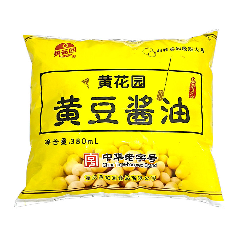 黄花园黄豆酱油380ml*30袋整箱