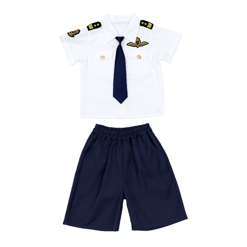 六一儿童节演出服夏季男童宝宝机长制服套装幼儿园小童男孩表演服