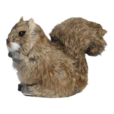 仿真小松鼠模型摆件真皮毛
