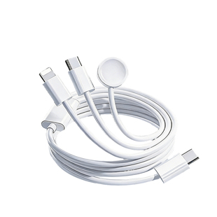适用苹果手表充电线三合一数据线手机iphone16/15pro充电器一拖三iwatchs10/9/8se/Ultra磁吸30w快充typec