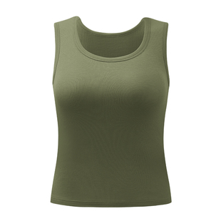 宽肩带运动背心女美背带胸垫外穿内搭夏打底文胸白色吊带免穿内衣