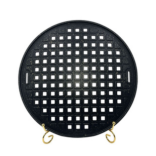 格盘韩式半格盘烤肉店专用圆形篦子半煎半烤烧烤盘韩式炭火烤肉盘