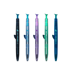 点石深海舱巨齿鲨双珠速干按动中性笔0.5mm针管头高颜值黑科技学生用考试签字刷题水性圆珠笔黑笔文具DS-0146