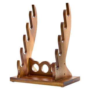 千寿日式刀架厨房收纳置物架横放商用木质刀座刺身刀料理刀展示架