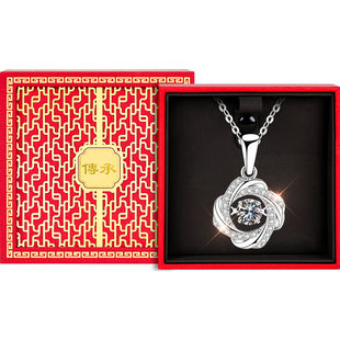 跳动的心会动银项链女纯银女款女士女生三秒心动吊坠送女友送老婆