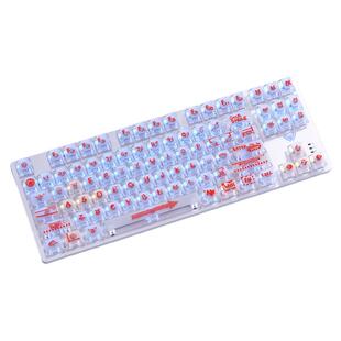 狼蛛F3587机械键盘透明有线f87键青轴电竞游戏台式电脑笔记本专用