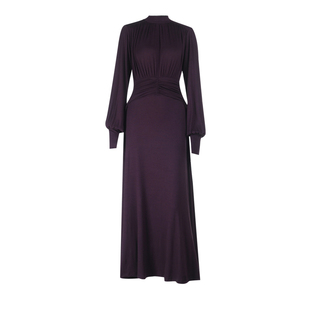 小可wiwi法式优雅紫色连衣裙收腰显瘦长裙知性温柔风高级感气质裙