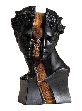 轻奢北欧黑色大卫人体雕塑摆设