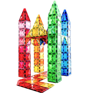 潘多象彩窗磁力片儿童益智玩具男女孩新年礼物磁吸积木管轨道拼搭