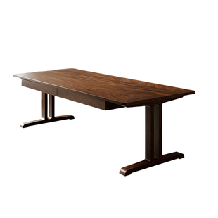 黑胡桃木纯实木大板书桌带抽屉长条桌客厅家用办公桌工作台写字桌