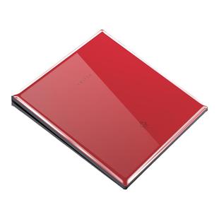 国际电工红色钢化玻璃开关插座面板86型家用墙上一开错位五孔双控