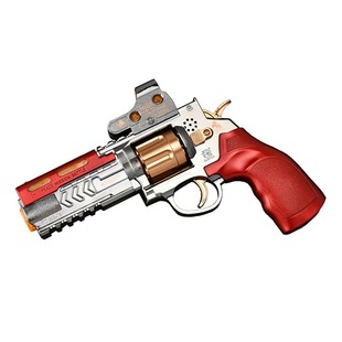 群奕达儿童声光电动喷雾手枪玩具仿真左轮冒烟玩具枪发光发声振动