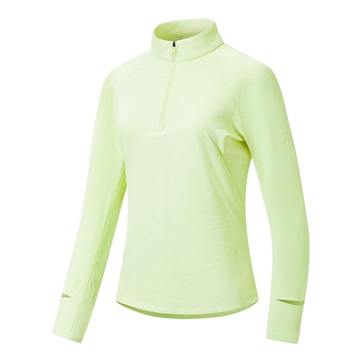 特步半拉链长袖T恤女秋冬新款运动套头内搭立领卫衣975428030101