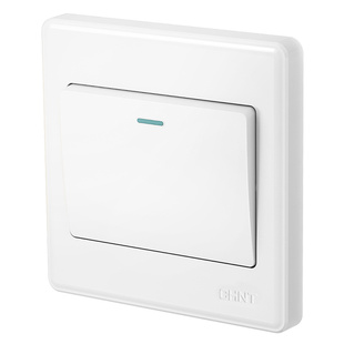 正泰开关插座家用86型10a暗装墙壁空调16a一开五5孔面板开关7M白