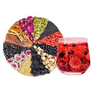 养雌黄体酮茶红参亚麻籽无花果种子循环饮无花果黑豆女生泡水喝的