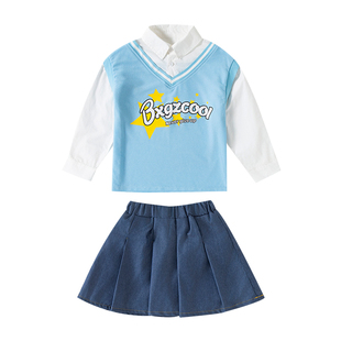 男孩吉他演出服女孩架子鼓朗诵合唱儿童演讲比赛服装讲故事男童秋