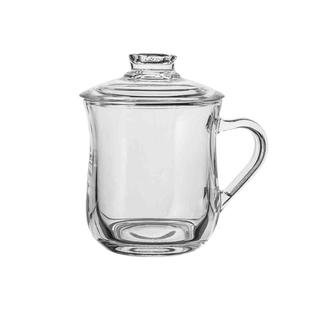 青苹果加厚耐热玻璃带盖茶饮把杯子办公家用大容量喝水杯泡茶杯