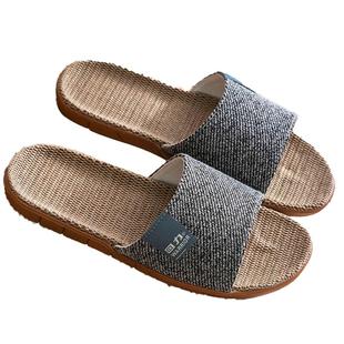 回力亚麻拖鞋男士室内防滑家居凉鞋女款居家静音凉拖鞋男式户外穿