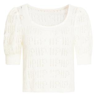 HPLY荷比俪 春新款女清新淡雅柔软毛镂空含绵羊毛提花针织衫女