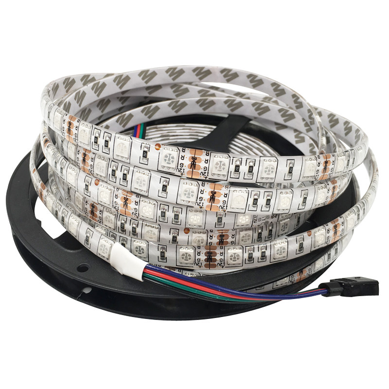 led贴片5050灯带高亮12v防水七彩变色rgb软灯条24v吊顶线条灯5v